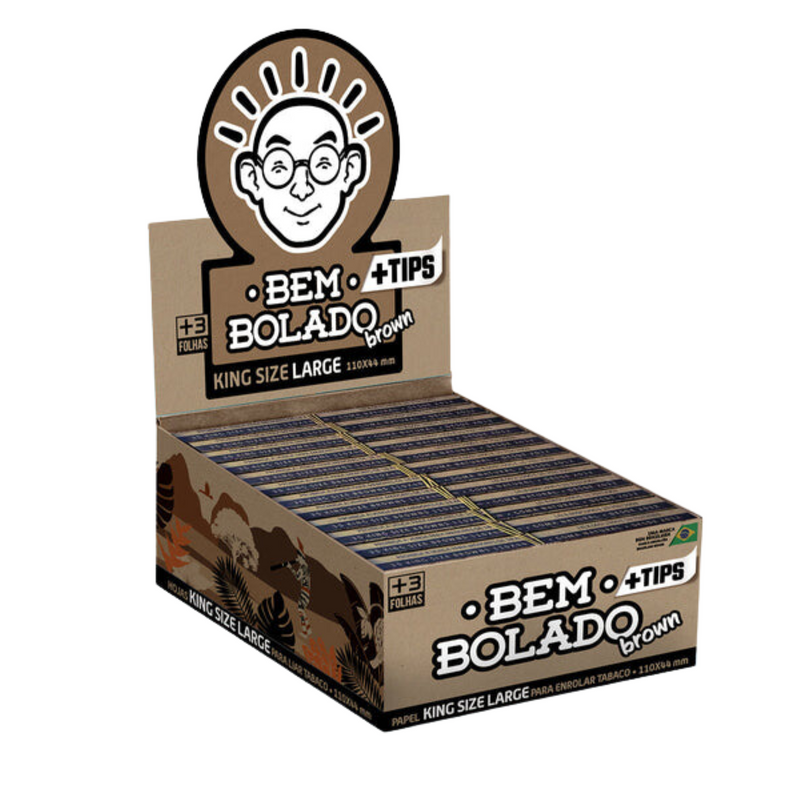 Caixa Com 24 Un Seda Brown King Size Large Com Piteiras - Bem Bolado