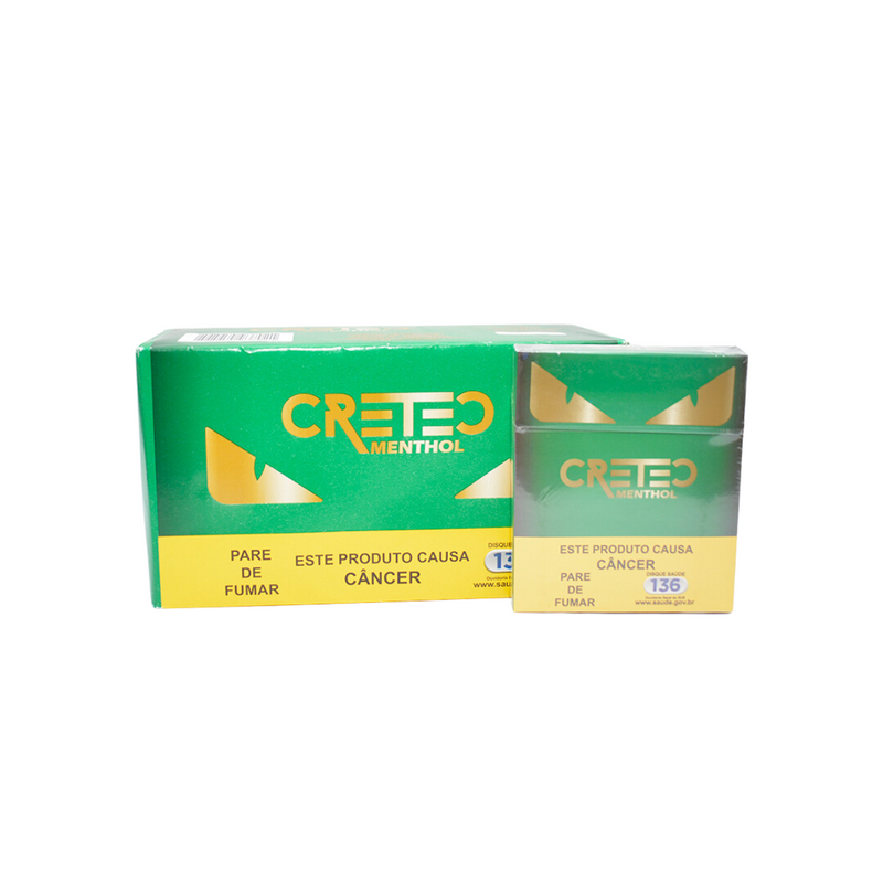 Display Com 10 Carteiras Cigarros de Menta Cretec (Menthol) - Clean