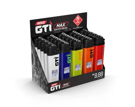 Display Isqueiro GTI Max Sólido C/25 unidades - Bem bolado