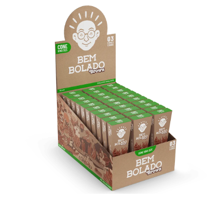 Caixa Com 30 Un Seda Brown Cone King Size - Bem Bolado